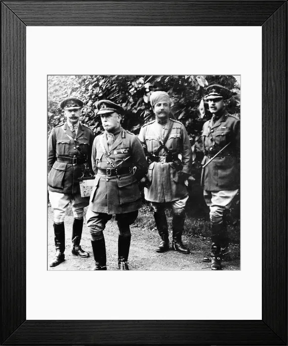 Framed Print : Sir John French with his ADCs at General headquarters - WW1 Framed Print : Sir John French with his ADCs at General headquarters - WW1