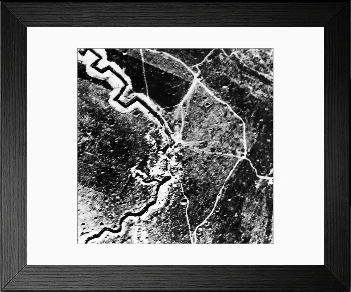 Framed Print : The Hindenburg line taken from 8, 000 feet - WW1 Framed Print : The Hindenburg line taken from 8, 000 feet - WW1