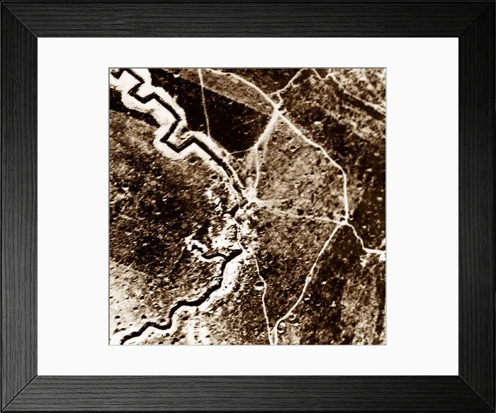 Framed Print : The Hindenburg line taken from 8, 000 feet - WW1 Framed Print : The Hindenburg line taken from 8, 000 feet - WW1