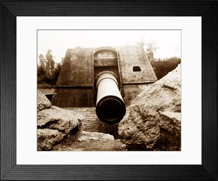Framed Print : Big Bertha German gun during the First World War Framed Print : Big Bertha German gun during the First World War