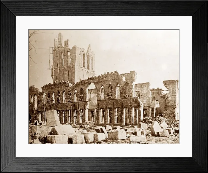Framed Print : The Cloth Hall Ypres during the First World War Framed Print : The Cloth Hall Ypres during the First World War