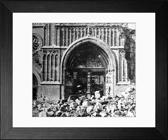 Framed Print : Ypres Cathedral during the First World War Framed Print : Ypres Cathedral during the First World War