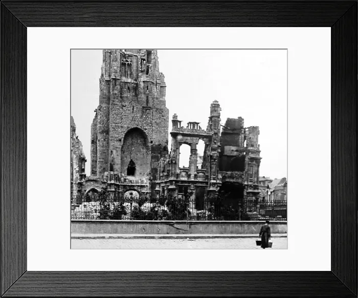 Framed Print : Arras Cathedral and Hotel de Ville - WW1 Framed Print : Arras Cathedral and Hotel de Ville - WW1