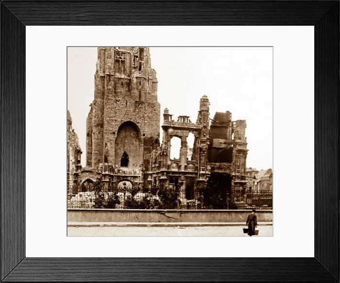 Framed Print : Arras Cathedral and Hotel de Ville - WW1 Framed Print : Arras Cathedral and Hotel de Ville - WW1