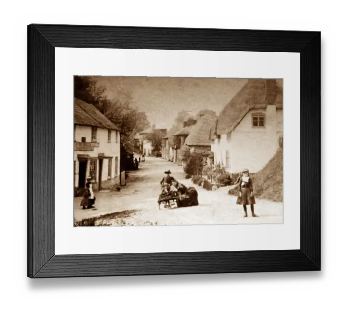 Framed Print : Studley village, Wiltshire, Victorian period Framed Print : Studley village, Wiltshire, Victorian period