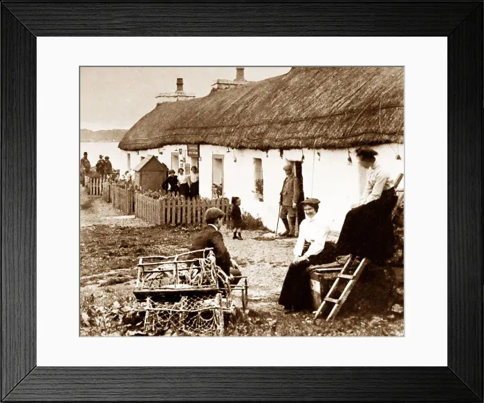 Framed Print : Iona cottages, Island of Iona, Scotland, Victorian period Framed Print : Iona cottages, Island of Iona, Scotland, Victorian period