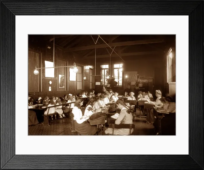 Framed Print : Girls School, Edwardian period Framed Print : Girls School, Edwardian period