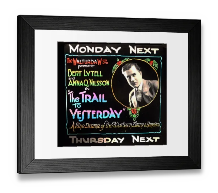 Framed Print : Cinema advertisement for The Trail to Yesterday film Framed Print : Cinema advertisement for The Trail to Yesterday film