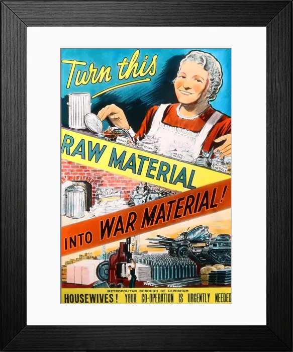 Framed Print : Cinema advertisement for wartime recycling Framed Print : Cinema advertisement for wartime recycling