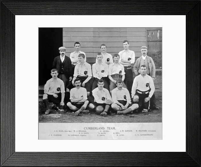 Framed Print : Cumberland Football Team, 1890s Framed Print : Cumberland Football Team, 1890s