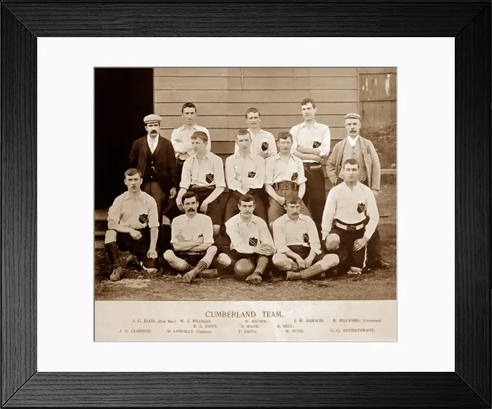 Framed Print : Cumberland Football Team, 1890s Framed Print : Cumberland Football Team, 1890s