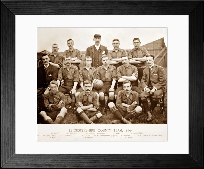 Framed Print : Leicestershire County Football Team, 1895 Framed Print : Leicestershire County Football Team, 1895