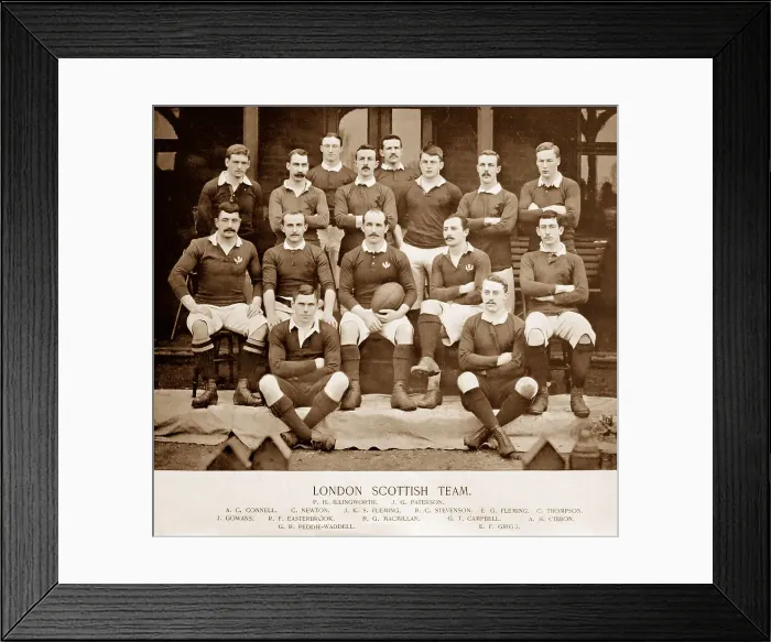 Framed Print : London Scottish Rugby Team in the 1890s Framed Print : London Scottish Rugby Team in the 1890s