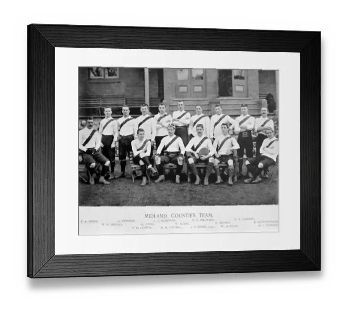 Framed Print : Midland Counties Rugby Team in the 1890s Framed Print : Midland Counties Rugby Team in the 1890s