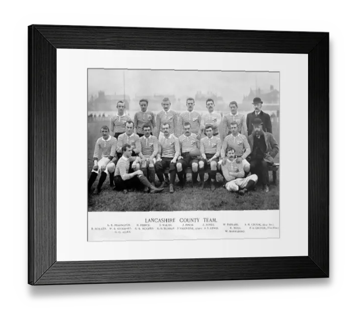 Framed Print : Lancashire County Rugby Team in the 1890s Framed Print : Lancashire County Rugby Team in the 1890s