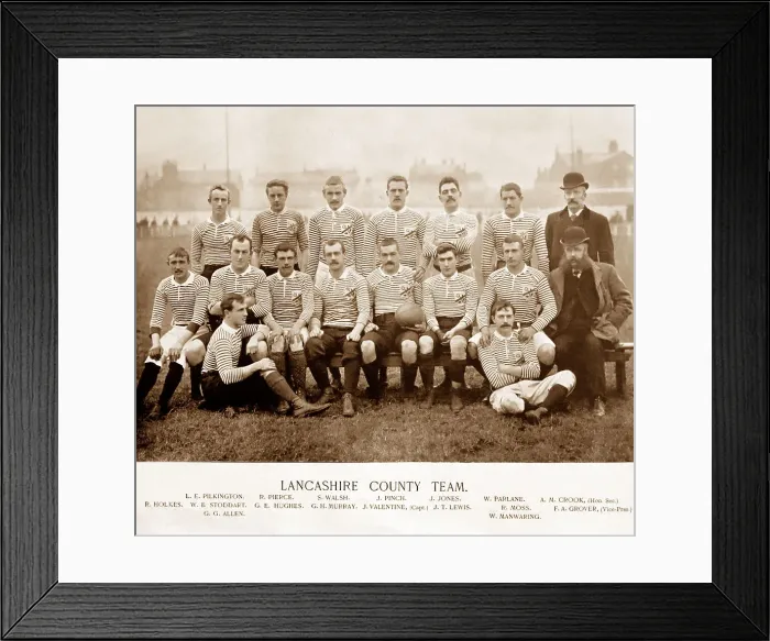 Framed Print : Lancashire County Rugby Team in the 1890s Framed Print : Lancashire County Rugby Team in the 1890s