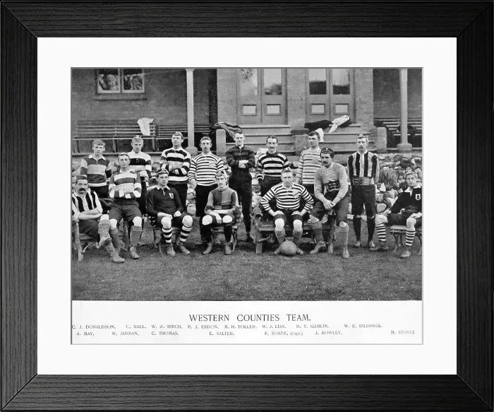Framed Print : Western Counties Rugby Team in the 1890s Framed Print : Western Counties Rugby Team in the 1890s