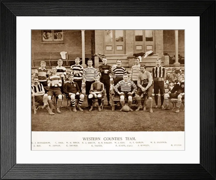 Framed Print : Western Counties Rugby Team in the 1890s Framed Print : Western Counties Rugby Team in the 1890s