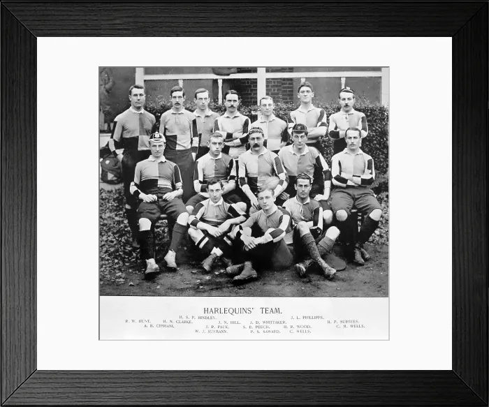 Framed Print : Harlequins Rugby Team in the 1890s Framed Print : Harlequins Rugby Team in the 1890s
