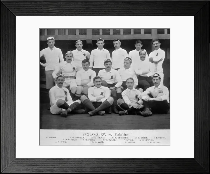 Framed Print : England XV Rugby Team in the 1890s Framed Print : England XV Rugby Team in the 1890s