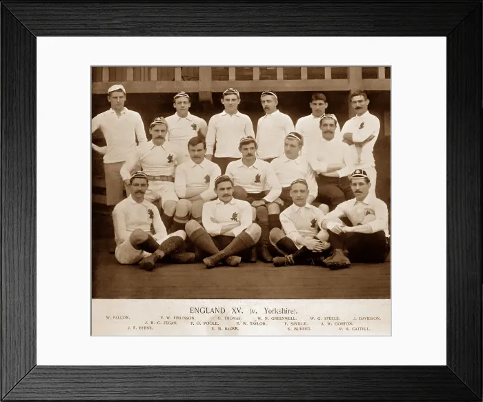 Framed Print : England XV Rugby Team in the 1890s Framed Print : England XV Rugby Team in the 1890s