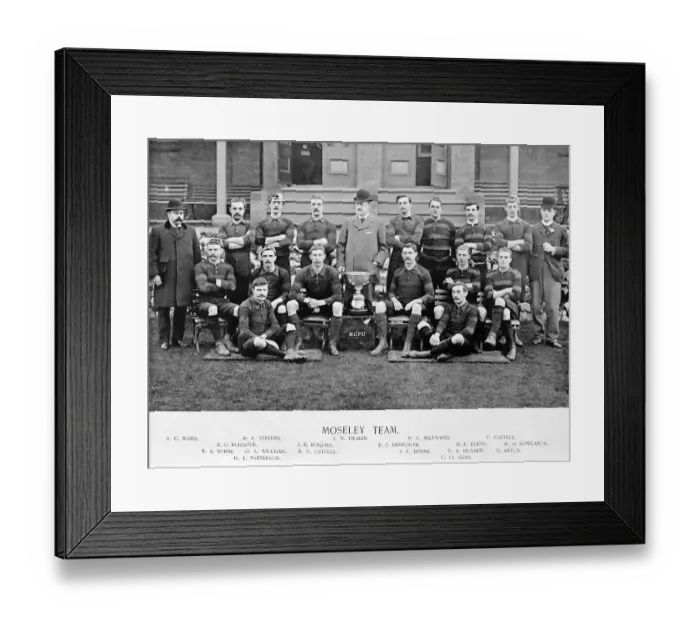 Framed Print : Moseley Rugby Team in the 1890s Framed Print : Moseley Rugby Team in the 1890s