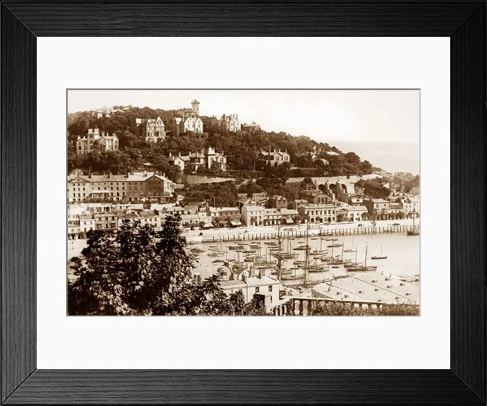Framed Print : Torquay Harbour, Victorian period Framed Print : Torquay Harbour, Victorian period