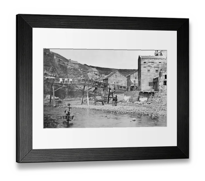 Framed Print : Staithes, Yorkshire, Victorian period Framed Print : Staithes, Yorkshire, Victorian period