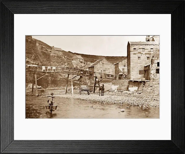 Framed Print : Staithes, Yorkshire, Victorian period Framed Print : Staithes, Yorkshire, Victorian period
