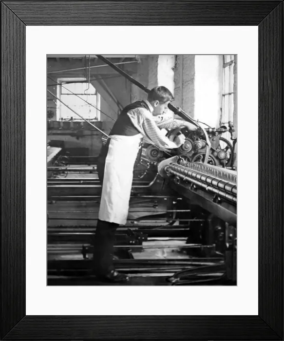 Framed Print : Mill worker, Victorian period Framed Print : Mill worker, Victorian period