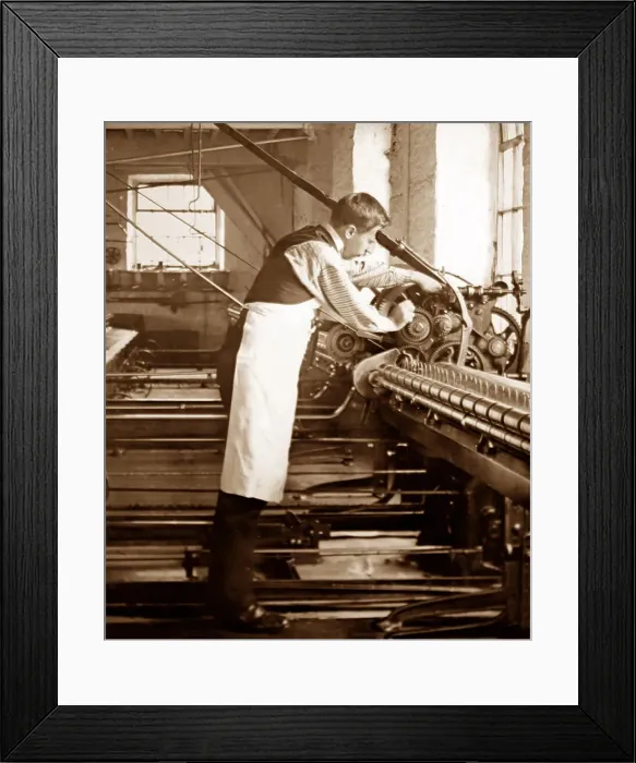 Framed Print : Mill worker, Victorian period Framed Print : Mill worker, Victorian period