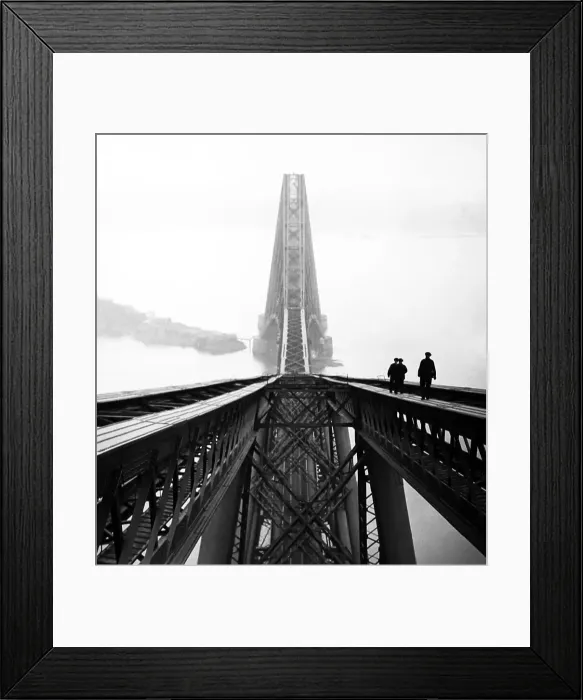 Framed Print : Forth Bridge maintenance workers, probably early 1900s Framed Print : Forth Bridge maintenance workers, probably early 1900s