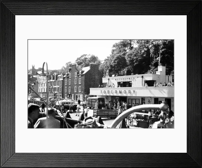 Framed Print : Tobermory ferry terminal, Isle of Mull, probably 1950 / 60s Framed Print : Tobermory ferry terminal, Isle of Mull, probably 1950 / 60s
