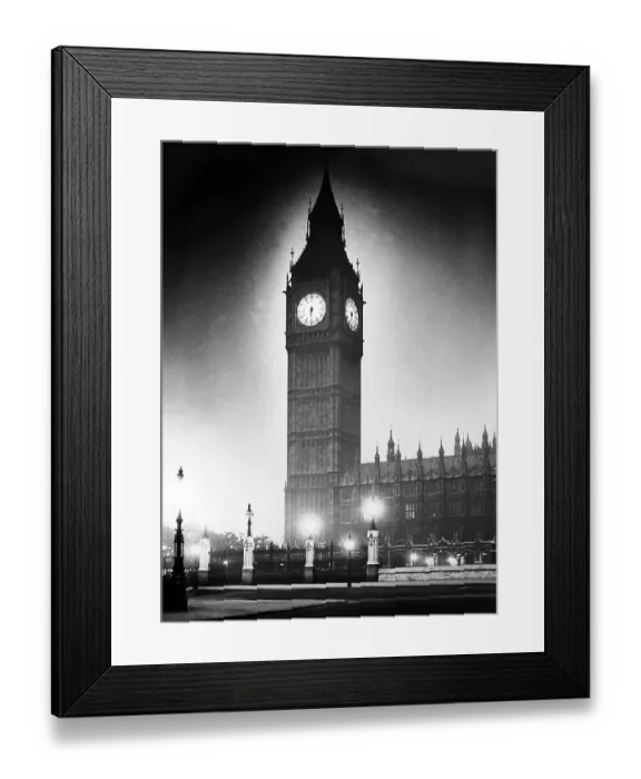 Framed Print : Houses of Parliament at night, London, early 1900s Framed Print : Houses of Parliament at night, London, early 1900s