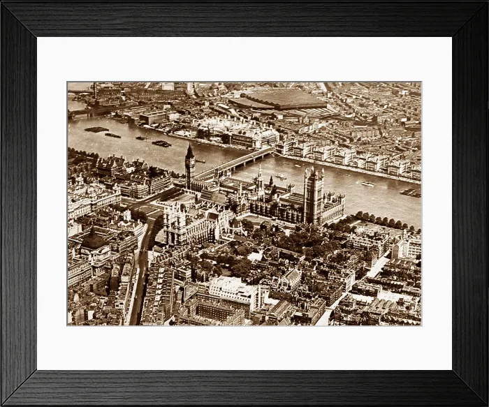 Framed Print : Aerial View of the Houses of Parliament, London Framed Print : Aerial View of the Houses of Parliament, London