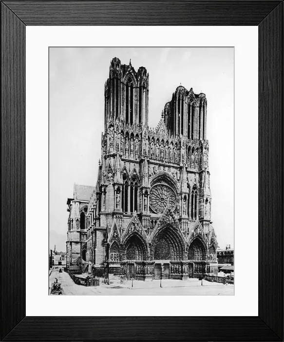 Framed Print : Rheims cathedral after WW1 Framed Print : Rheims cathedral after WW1