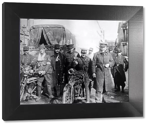 British motorcycle dispatch riders during WW1