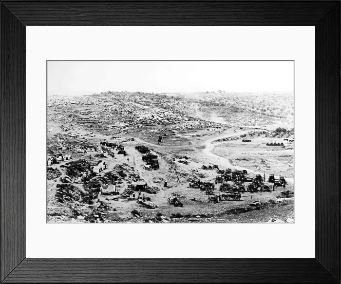 Framed Print : British Army transport park in the Judean Hills during WW1 Framed Print : British Army transport park in the Judean Hills during WW1