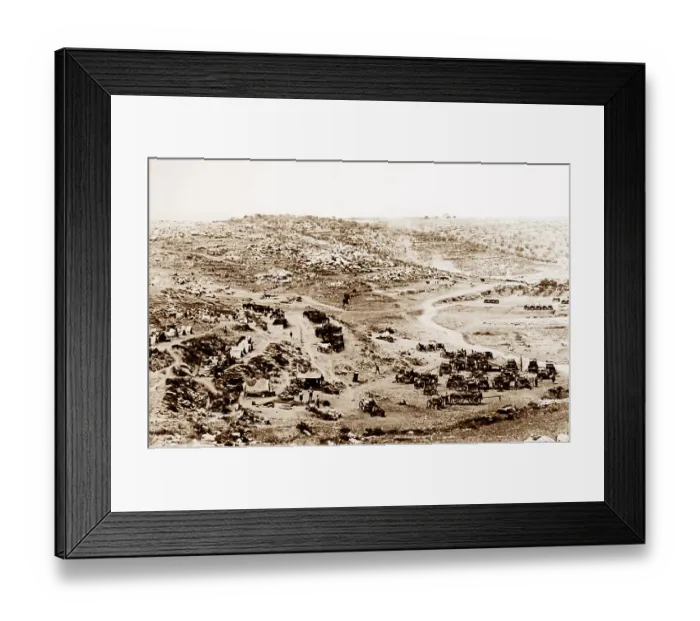 Framed Print : British Army transport park in the Judean Hills during WW1 Framed Print : British Army transport park in the Judean Hills during WW1