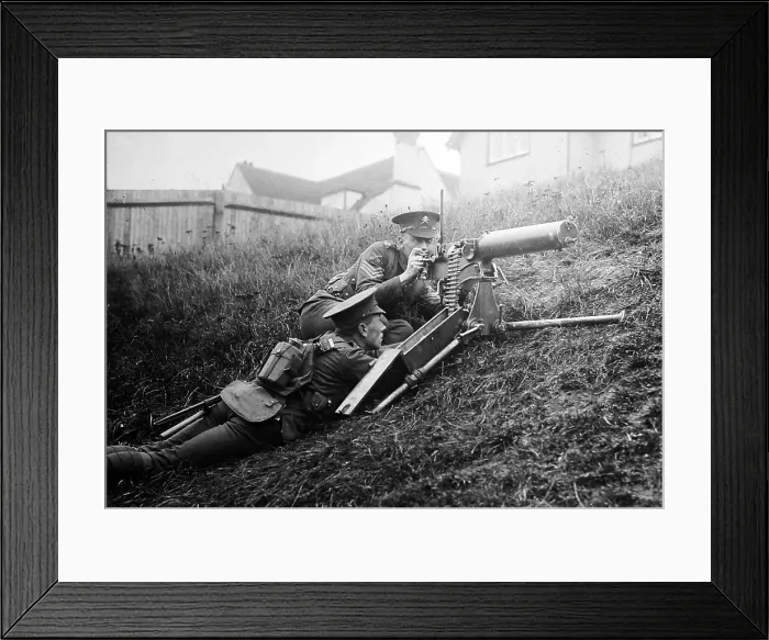Framed Print : Machine gun practise during WW1 Framed Print : Machine gun practise during WW1