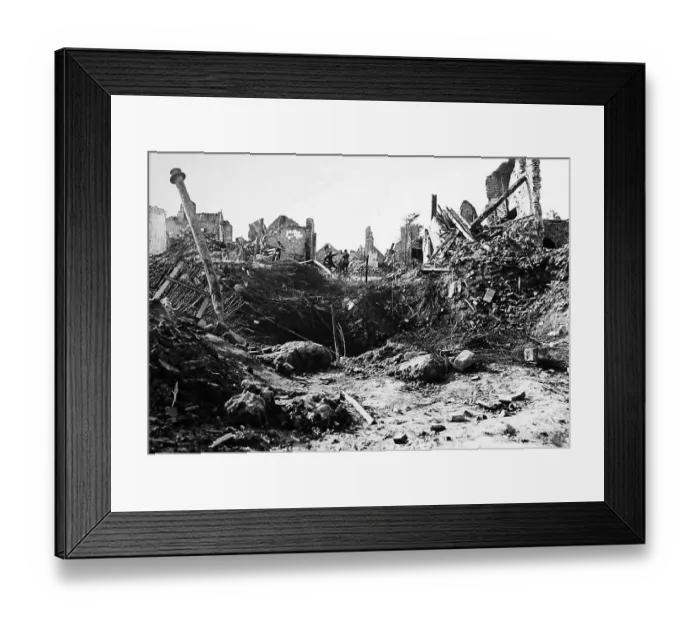 Framed Print : Mine crater, La Bassee, France on 3rd October 1918 Framed Print : Mine crater, La Bassee, France on 3rd October 1918