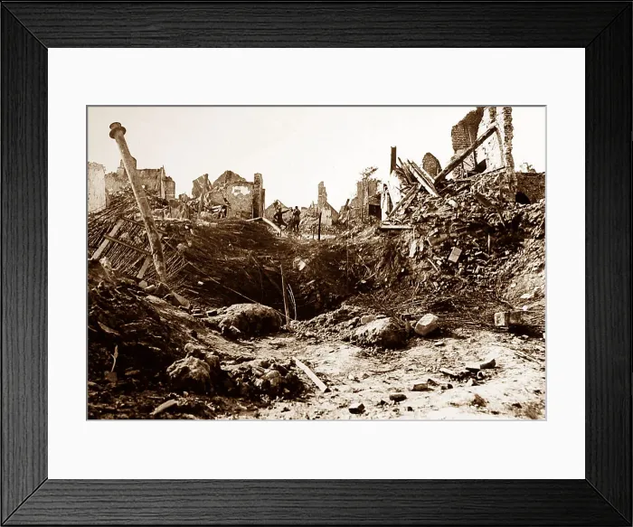 Framed Print : Mine crater, La Bassee, France on 3rd October 1918 Framed Print : Mine crater, La Bassee, France on 3rd October 1918