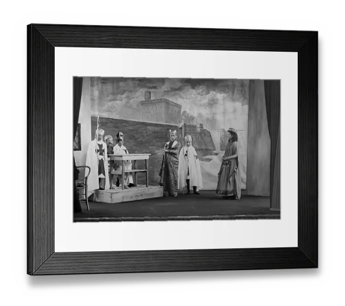 Framed Print : An amateur production of Ivanhoe at a country Framed Print : An amateur production of Ivanhoe at a country