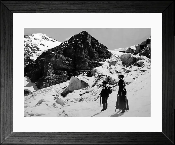 Framed Print : On the Eiger Glacier, Switzerland, Victorian period Framed Print : On the Eiger Glacier, Switzerland, Victorian period