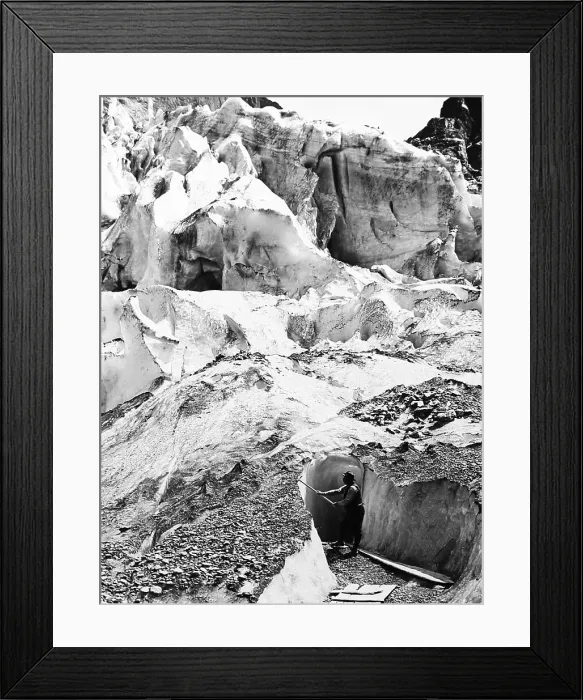 Framed Print : Cutting an Ice Grotto, Glacier, Grindelwald, Switzerland Framed Print : Cutting an Ice Grotto, Glacier, Grindelwald, Switzerland