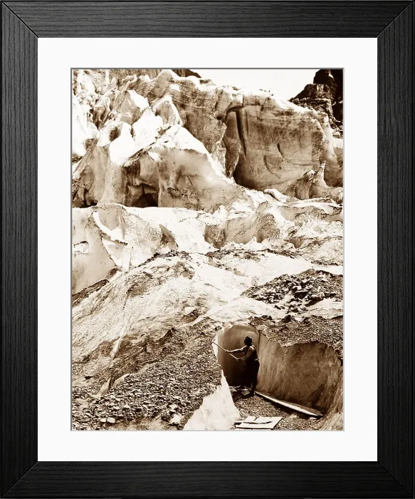 Framed Print : Cutting an Ice Grotto, Glacier, Grindelwald, Switzerland Framed Print : Cutting an Ice Grotto, Glacier, Grindelwald, Switzerland