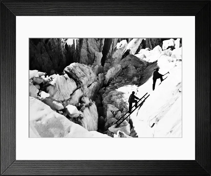 Framed Print : Climbing the Bossons Glacier, Mont Blanc, Victorian period