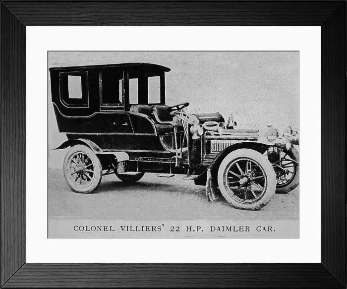 Framed Print : Colonel Villiers 22 HP Daimler veteran car, early 1900s Framed Print : Colonel Villiers 22 HP Daimler veteran car, early 1900s