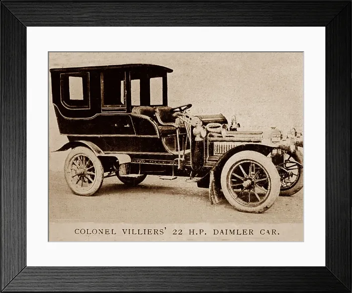 Framed Print : Colonel Villiers 22 HP Daimler veteran car, early 1900s Framed Print : Colonel Villiers 22 HP Daimler veteran car, early 1900s