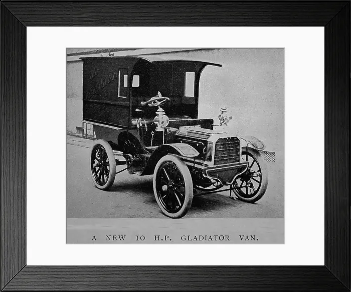 Framed Print : 10 HP Gladiator van, early 1900s Framed Print : 10 HP Gladiator van, early 1900s